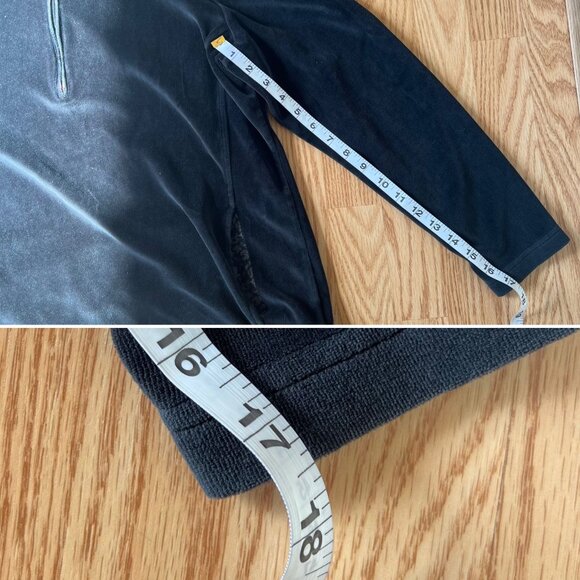 Eddie Bauer Black Velour Quarter Zip Pullover Womens XL - Picture 10 of 10